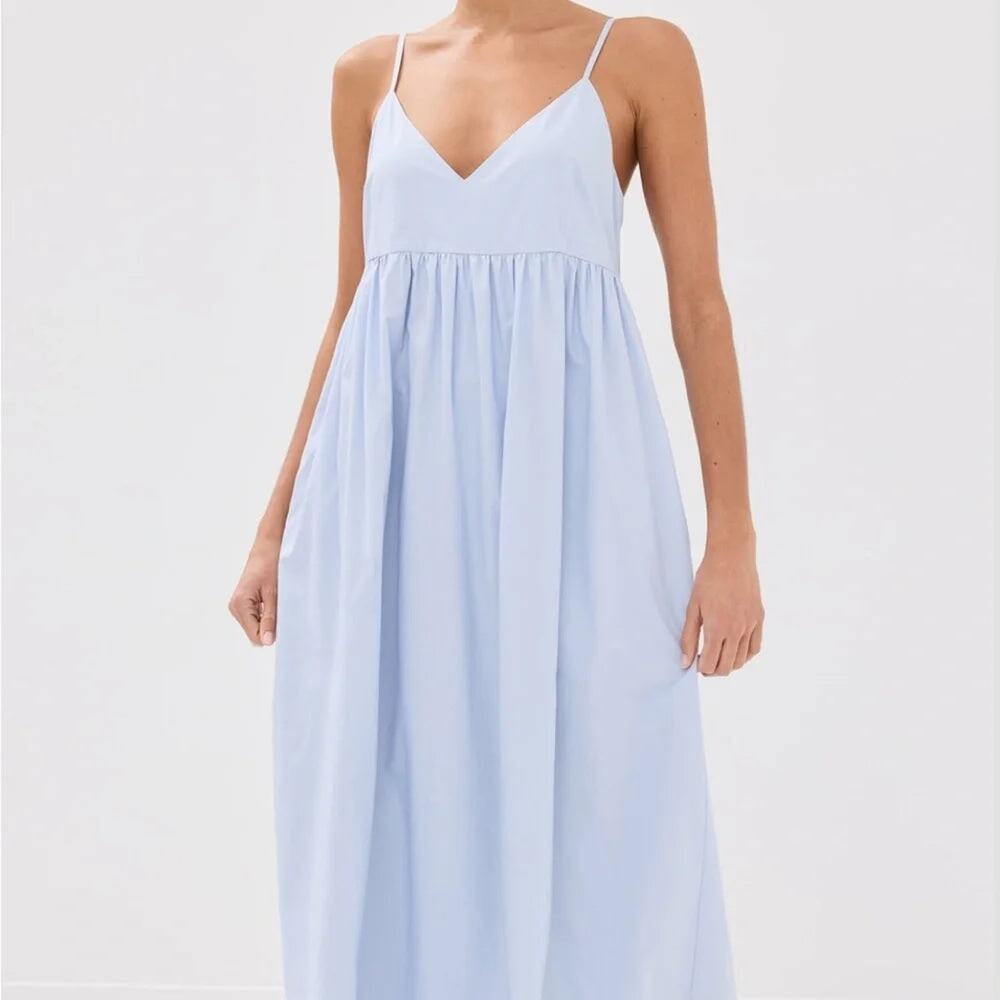 Jenni Kayne Cove Cotton Light Blue Empire Waist Maxi Dress